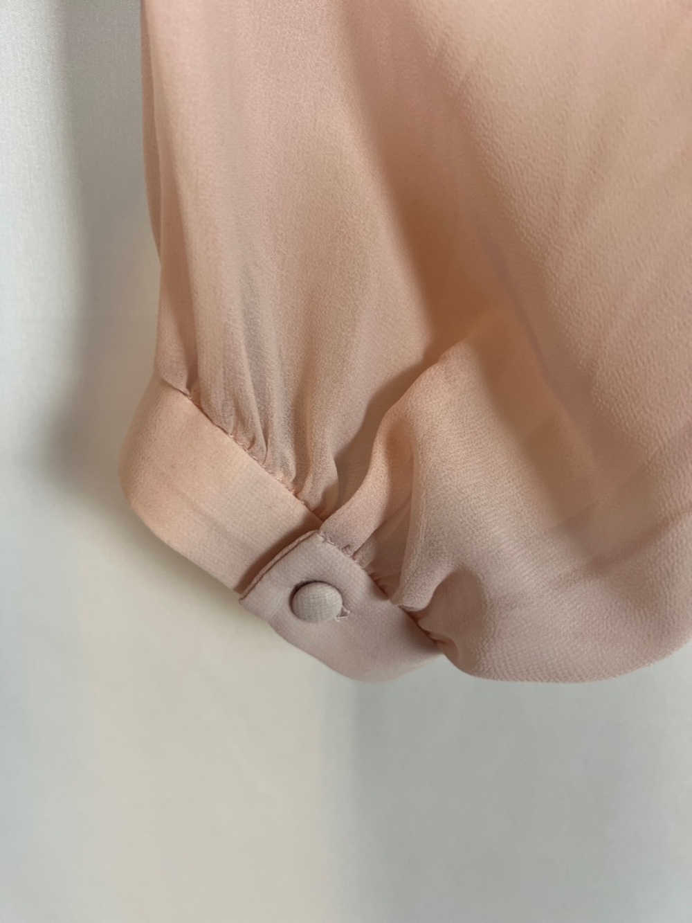 Express Blush Sheer Balloon Sleeve Top - Picture 9 of 13
